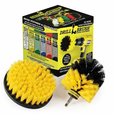 Drill Brush Power Scrubber By Useful Products 5 in W 5 in L Brush, Yellow Y-S-5O-QC-DB